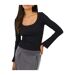 Haut Manches Longues Motif/style Côtelé Femme Noir Brave Soul-2