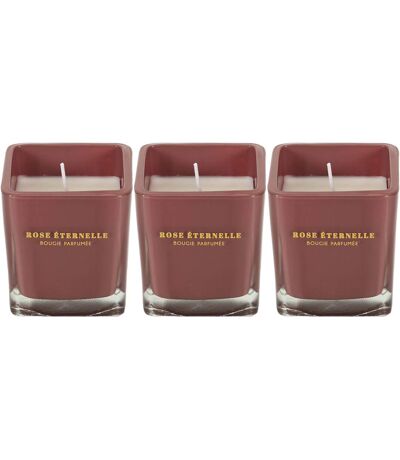 Bougie parfumée carrée Nude 7 cm (Lot de 3) Rose des bois