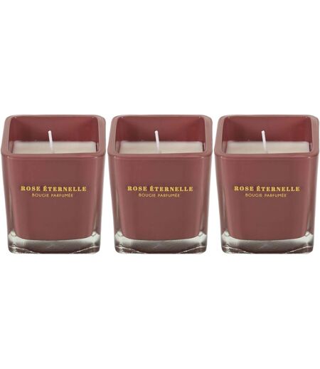 Bougie parfumée carrée Nude 7 cm (Lot de 3) Rose des bois