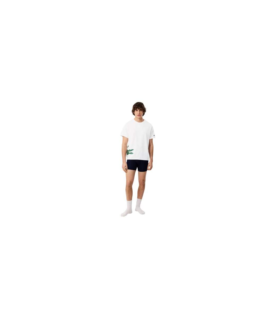 Haut De Pyjama Manches Courtes Motif/style Imprimé Au Dos Homme Blanc Lacoste-1