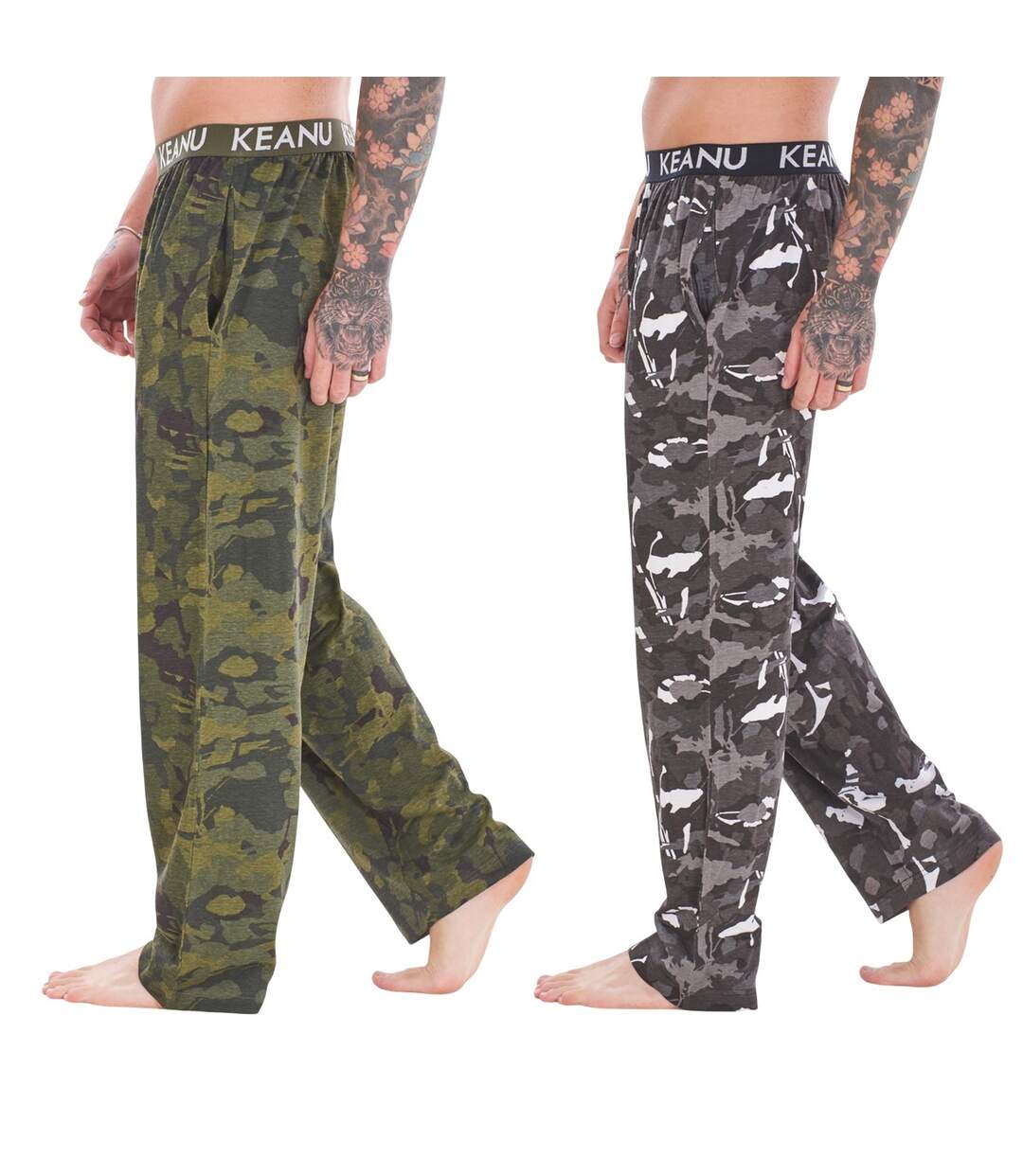 Pantalons De Détente Motif/style Camouflage Homme Vert Noir Keanu-3
