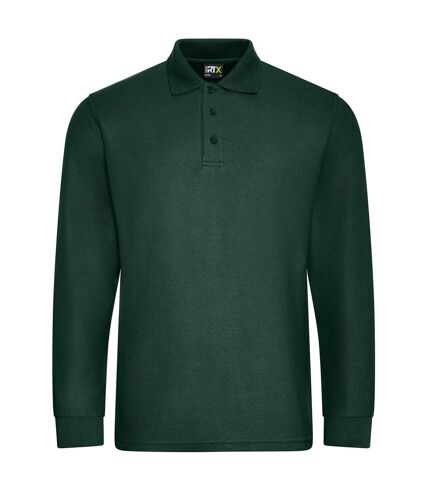 PRO RTX Mens Pro Pique Long-Sleeved Polo Shirt (Bottle Green) - UTPC5708