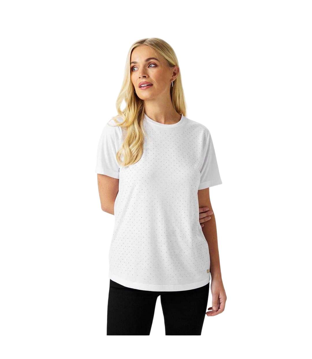 T-shirt Motif/style Strass Femme Blanc Biba-1