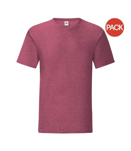 T-shirt iconic hommes bordeaux chiné Fruit of the Loom