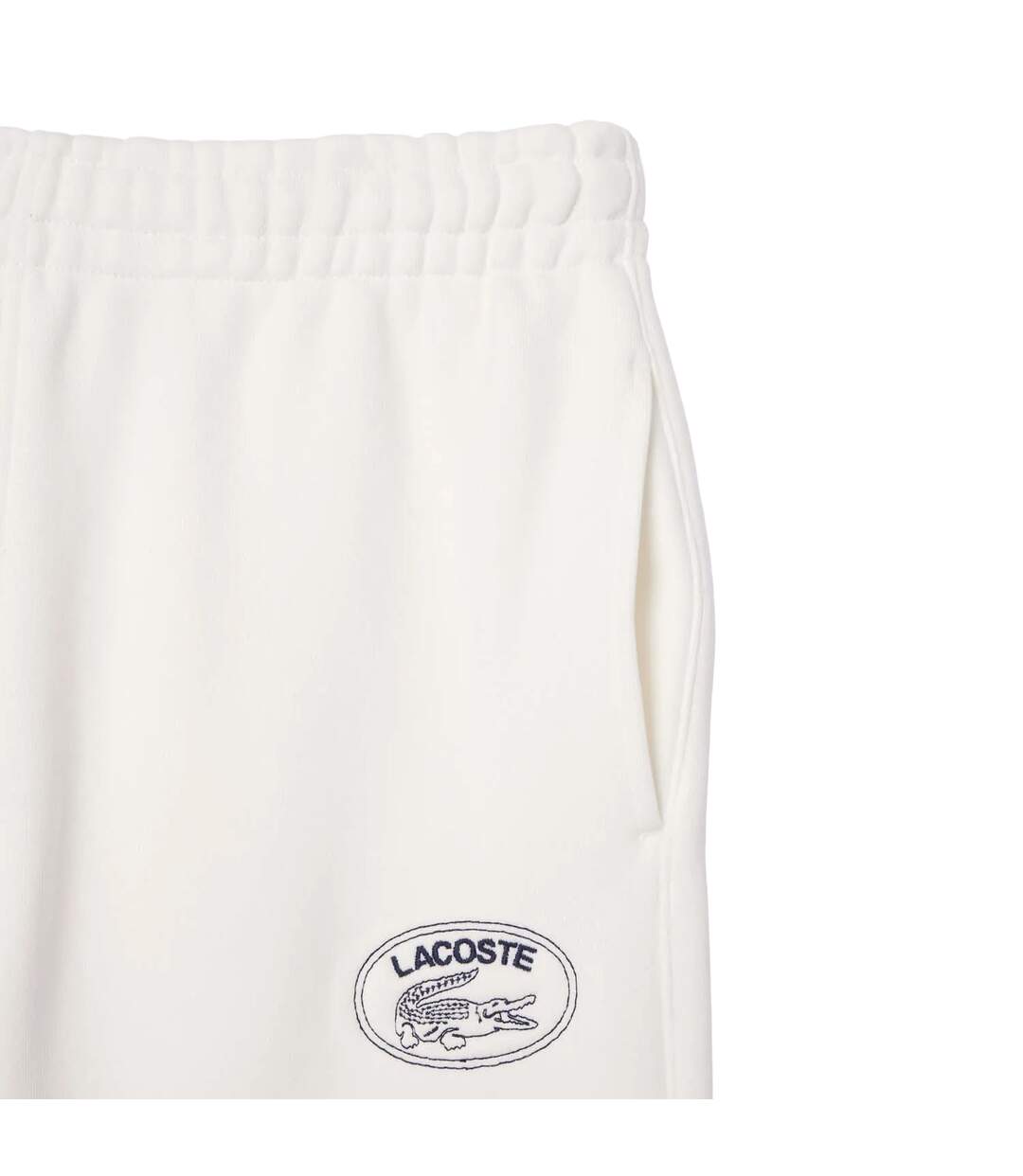Womens/ladies Embroidered Straight Leg Jogging Bottoms Cream Lacoste-4