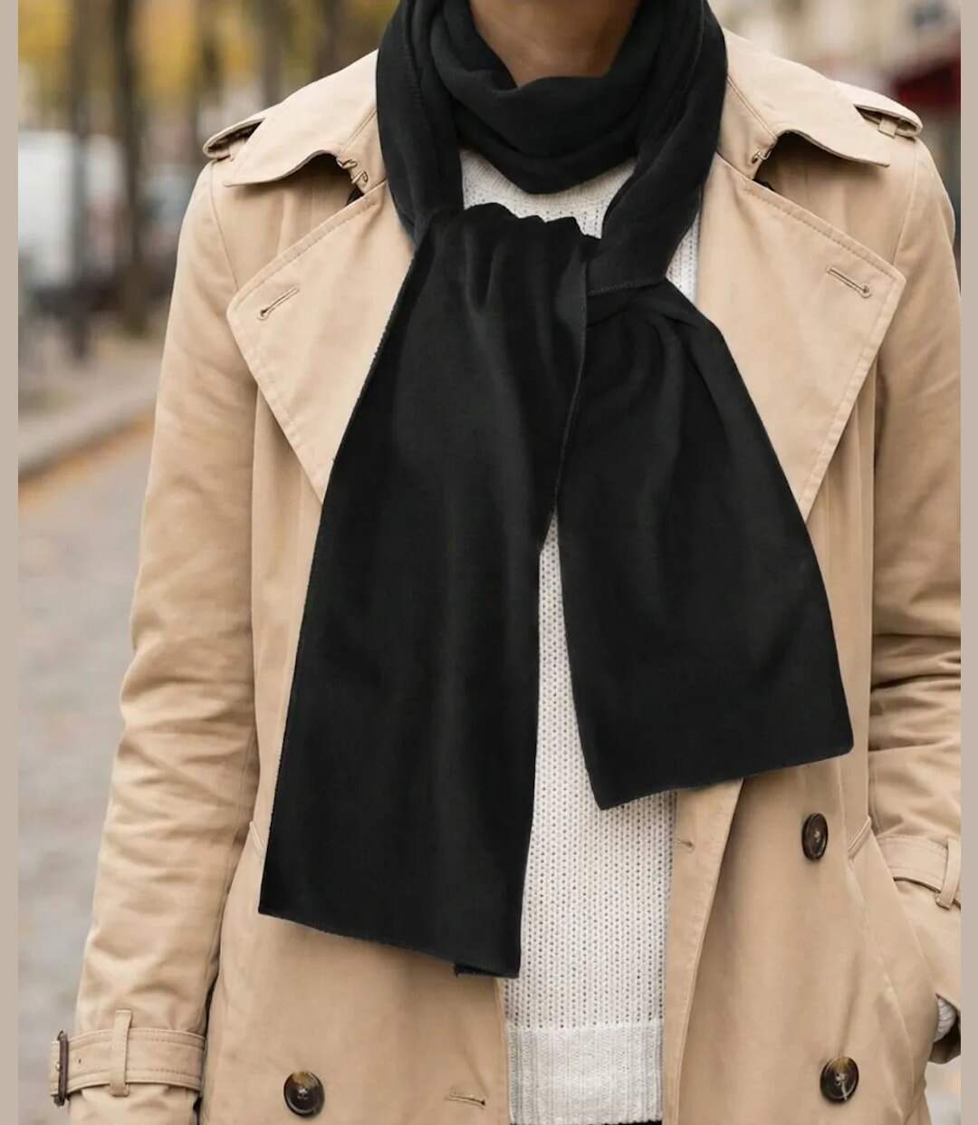 Écharpe  Mayflower Noire - L'Indispensable 100% Polyester-3