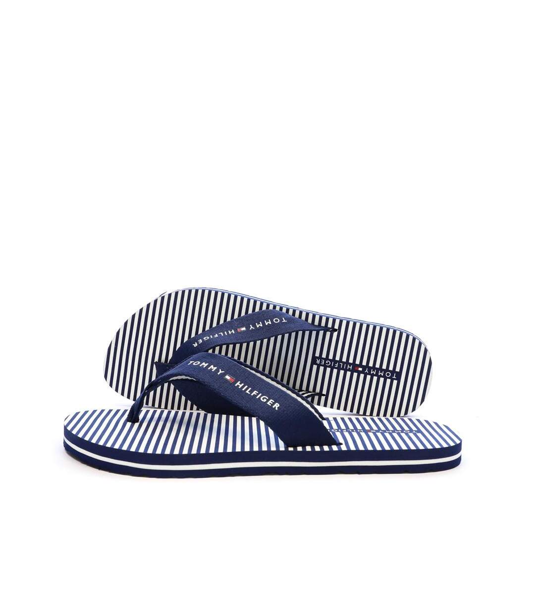 Tongs marine/blanches femme tommy hilfiger ithaca-1
