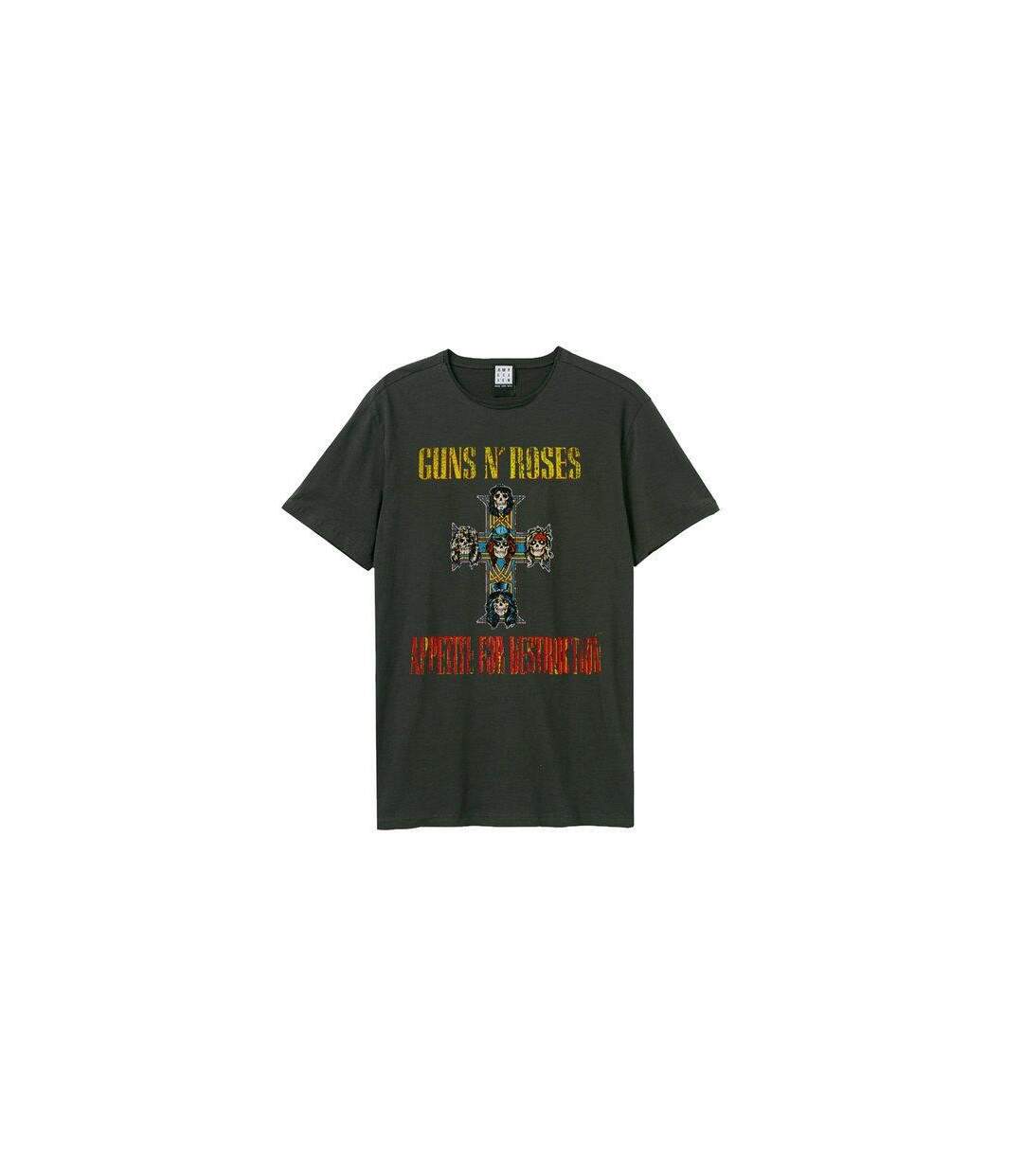 Unisex Adult Appetite For Destruction World Tour Guns N Roses T-shirt Charcoal Amplified-1