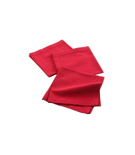 Lot de 3 Serviettes de Table Charline 40x40cm Rouge