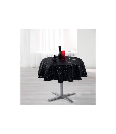 Nappe Ronde Imprimée Shantung 180cm Noir