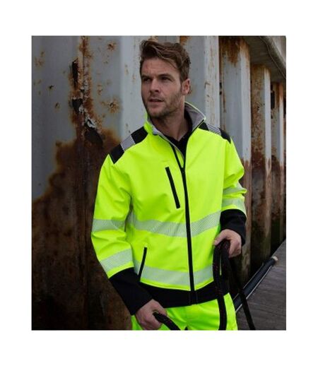 Result Safe-Guard Printable Ripstop Safety Soft Shell Jacket (Fluorescent Yellow/Black) - UTPC3754