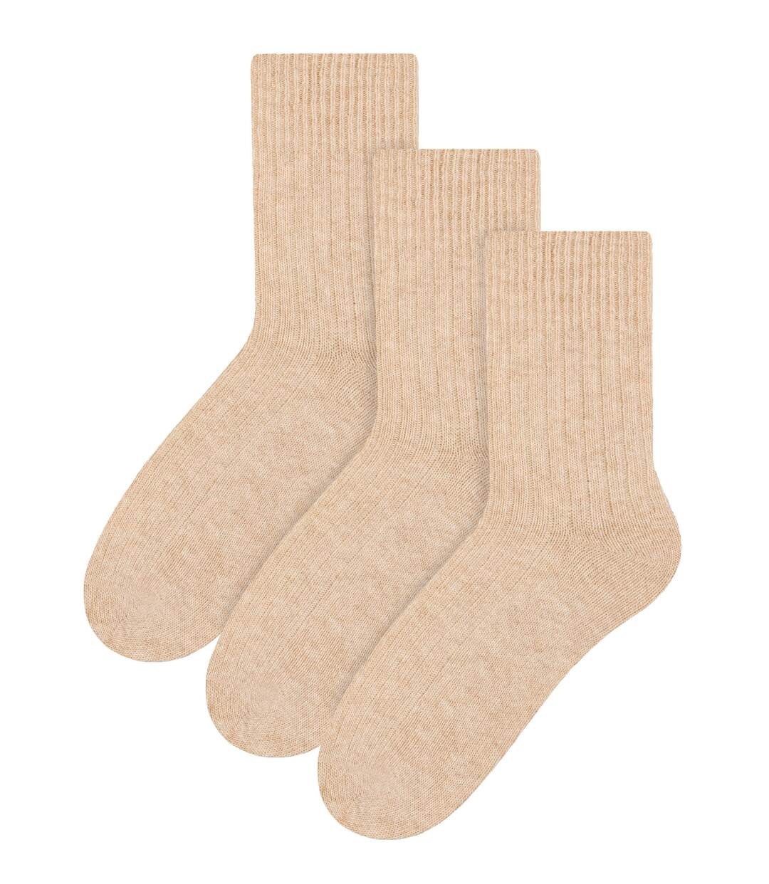 Steven - 3 Paires Femme Chaussettes Laine Mi-mollet Respirant Chaudes-1