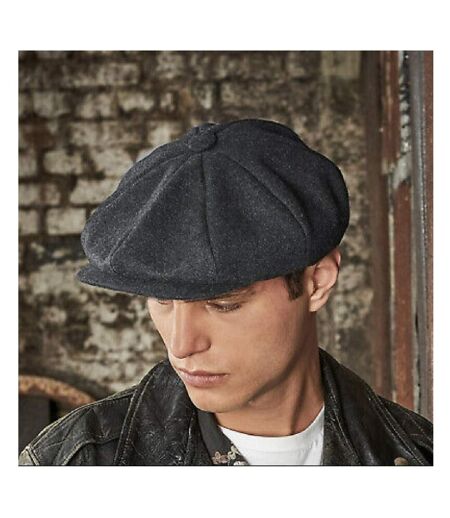 Casquette Baker Boy Unisexe En Laine Melton Pour Adultes Gris Foncé Beechfield