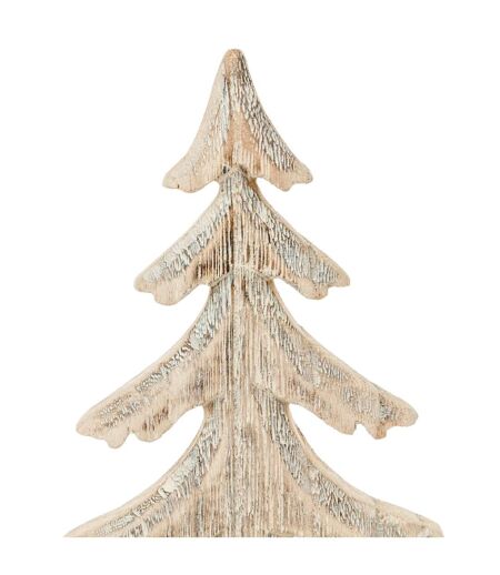 Sapin de Noël Buche - 11,5 x 8,5 x 26 cm - Beige