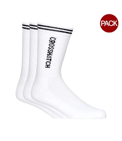 Chaussettes de sport peppy homme blanc Crosshatch