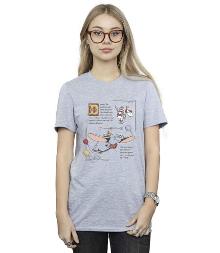 Disney - T-shirt DUMBO STORY BOOK PAGE - Femme (Gris chiné) - UTBI20431