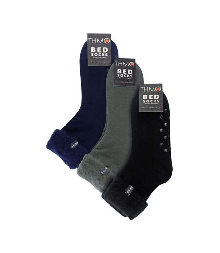 3 Pack Mens Soft Fleece Lined Slipper Bed Socks