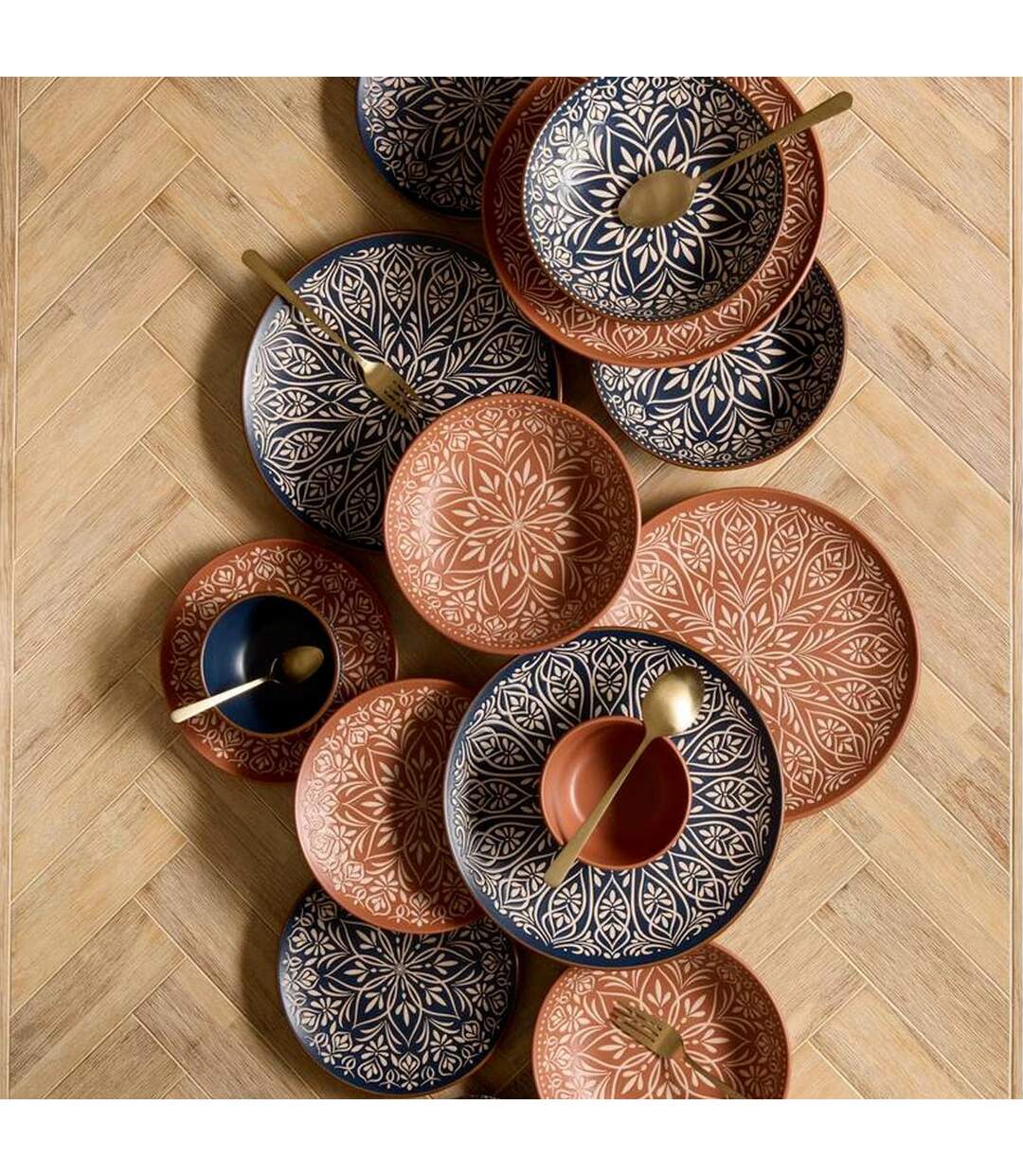 Lot de 6 Assiettes à Dessert en Céramique Inès 21cm Terracotta-3