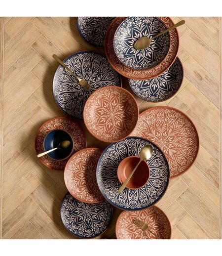 Lot de 6 Assiettes à Dessert en Céramique Inès 21cm Terracotta