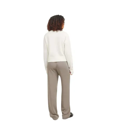 Womens/ladies Poppy High Waist Casual Trousers Brindle JJXX
