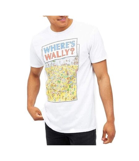 T-Shirt blanc homme wheres wally beach