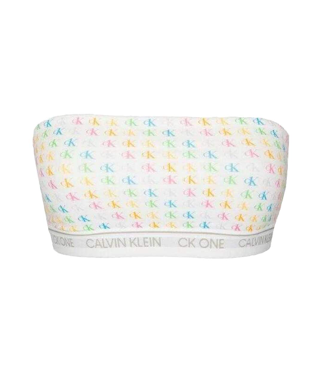 Brassière De Sport Motif/style Logo Répété Femme Blanc Calvin Klein-1