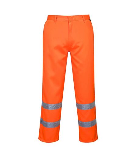 Portwest Mens Polycotton Hi-Vis Safety Work Trousers (Orange) - UTPW400