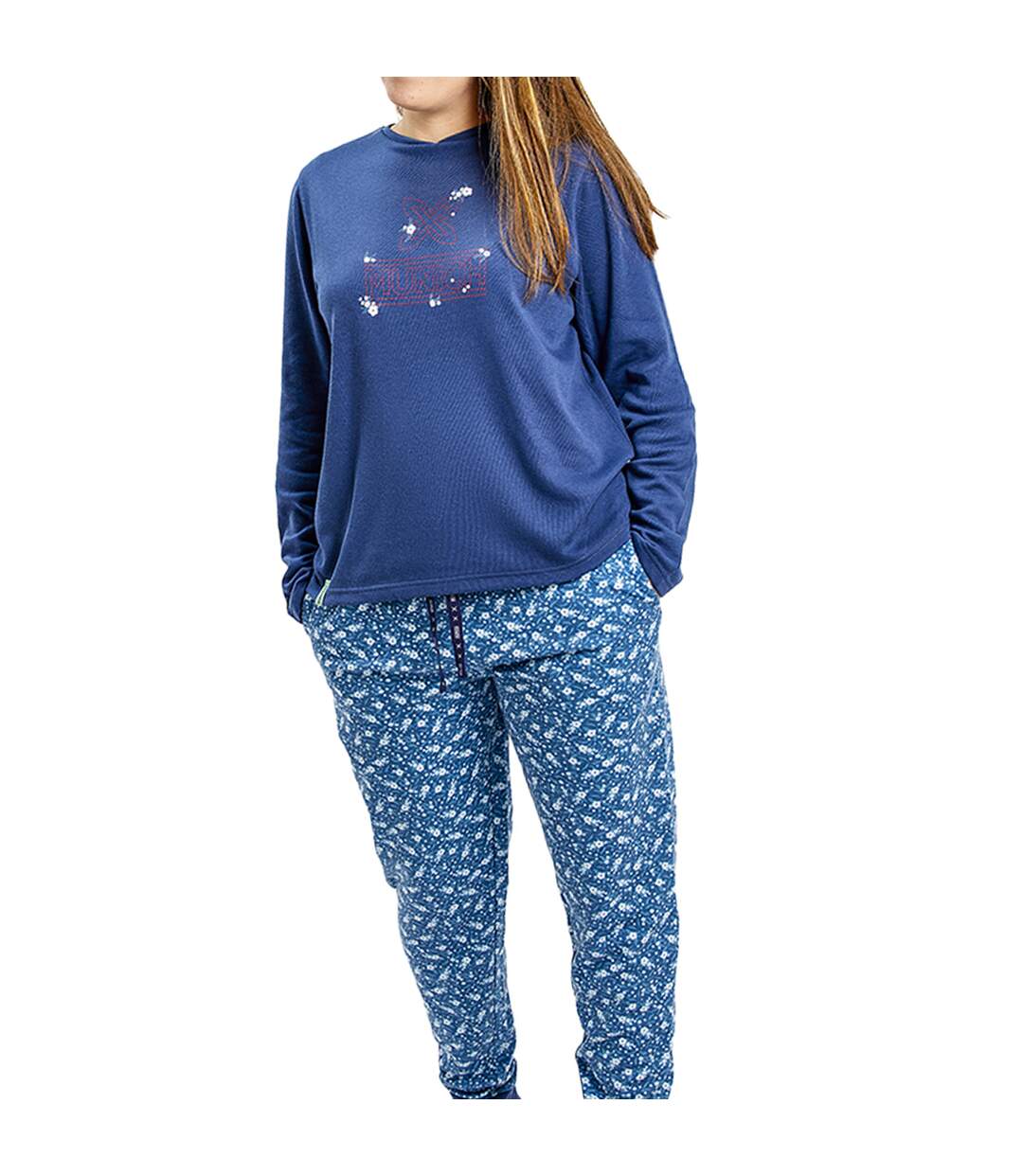 Women's long-sleeved winter round neck pajamas MU4-2