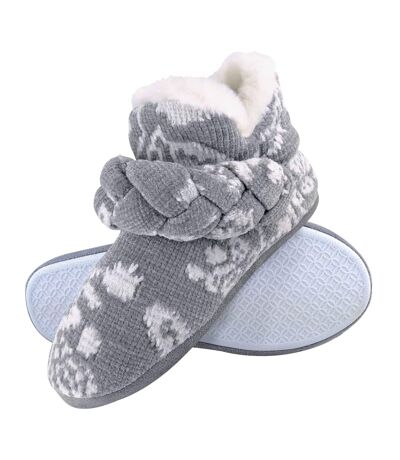 Dunlop - Ladies Fluffy Plush Warm Knitted Slippers