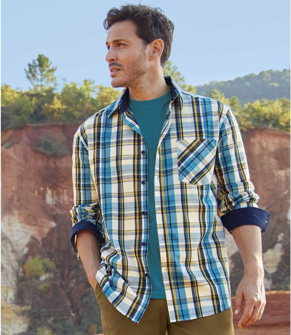 Kockás puplin ing Atlas For Men