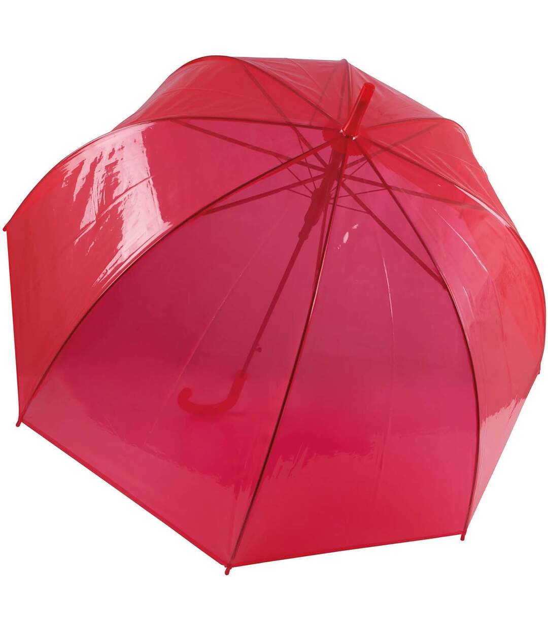 Parapluie canne transparent - KI2024 - rouge-2