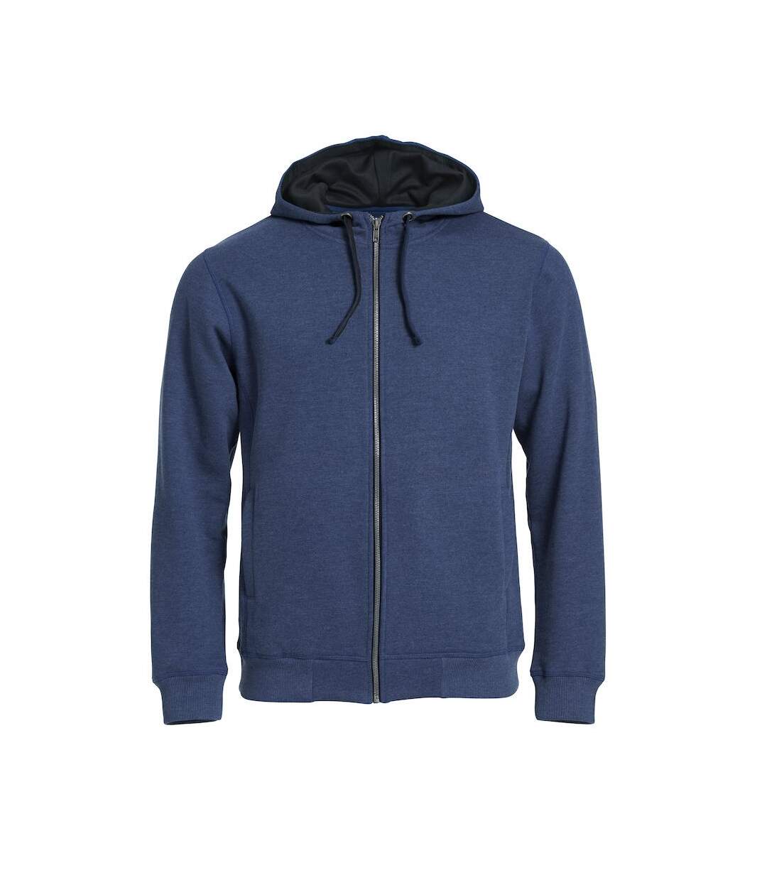 Veste à capuche classic homme bleu chiné Clique-1