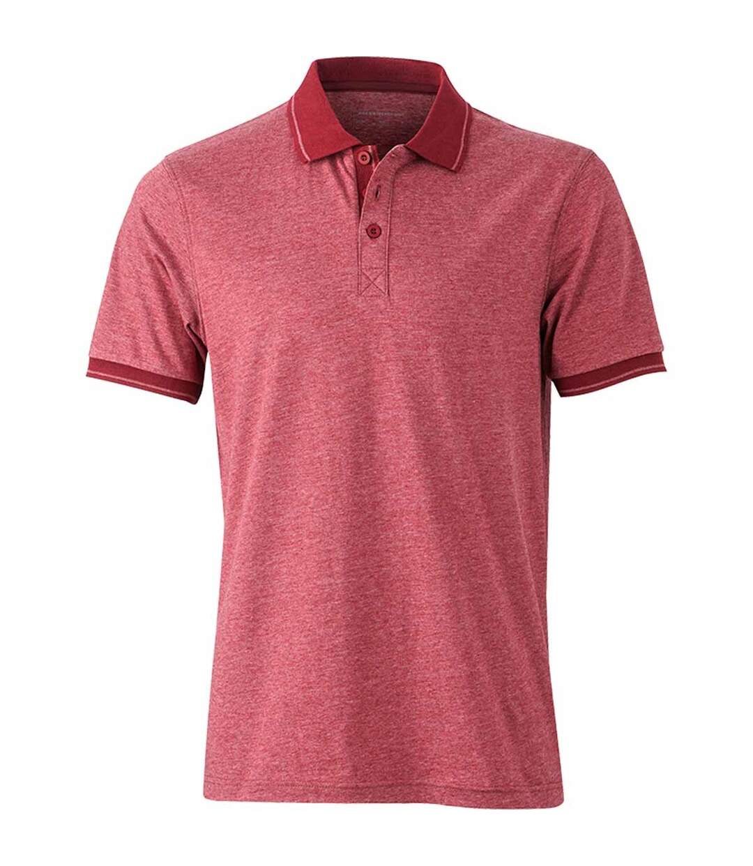 Polo homme mélange - JN706 - rouge vin