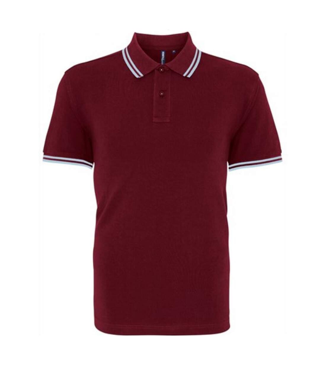 Asquith & Fox Mens Classic Fit Tipped Polo Shirt (Burgundy/  Sky)