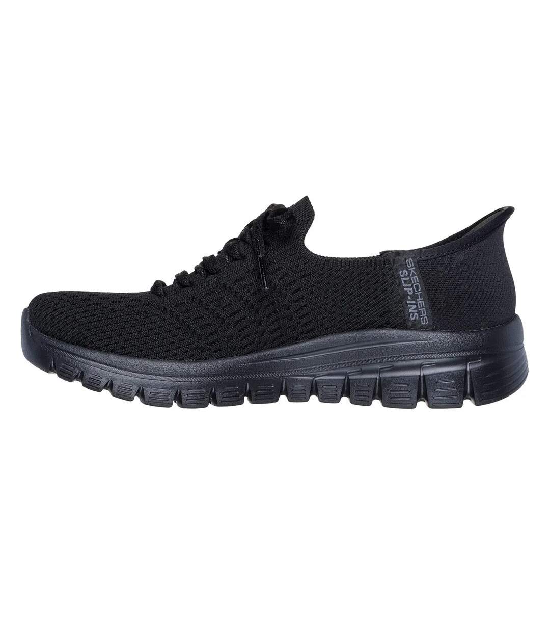 Womens/ladies First Blush Slip-in Trainers Black Skechers-2