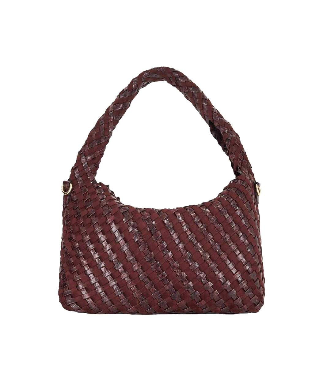 Basket Weave Hobo Bag One Size Aubergine Dune London-2