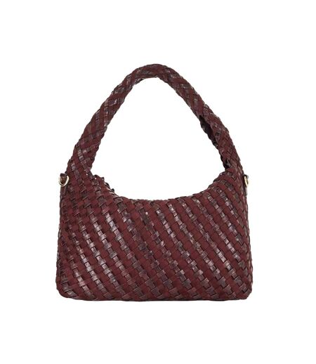 Basket Weave Hobo Bag One Size Aubergine Dune London