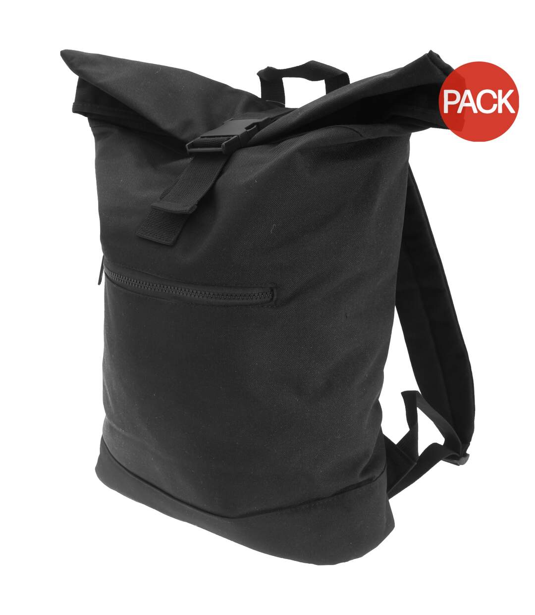 Bagbase Roll-Top Backpack / Rucksack / Bag (12 Liters) (Pack of 2) (Black) (One Size) - UTBC4177