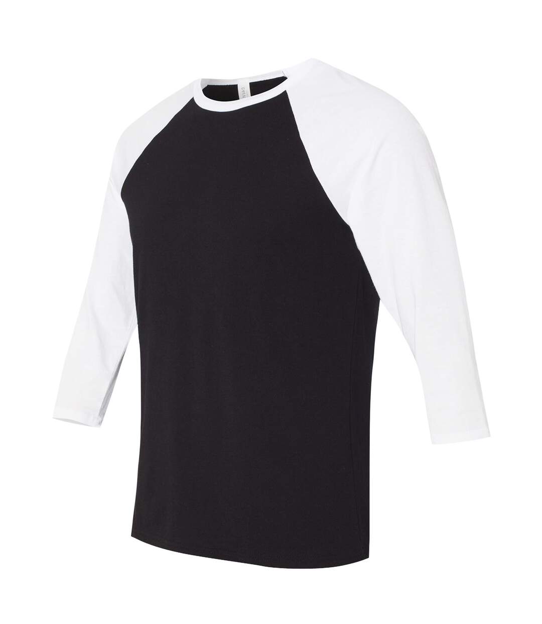 Canvas T-shirt De Baseball À Manches 3/4 Homme Noir Blanc Bella + Canvas-3