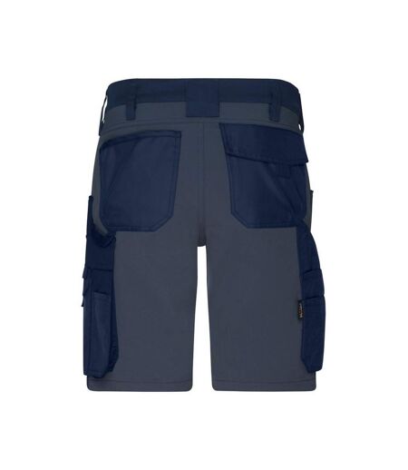 Short À Poches Workwear Adulte Bleu Marine Carbone James And Nicholson