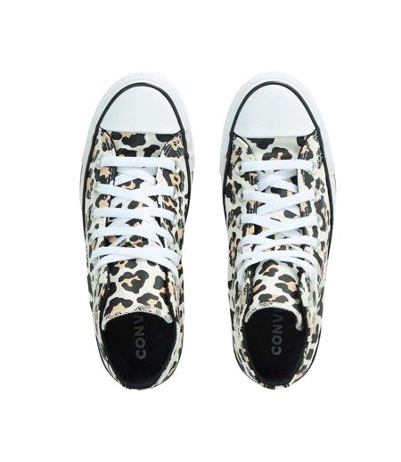 Womens/ladies Classic Hi Leopard Print Flat High Top Trainers Leopard Converse