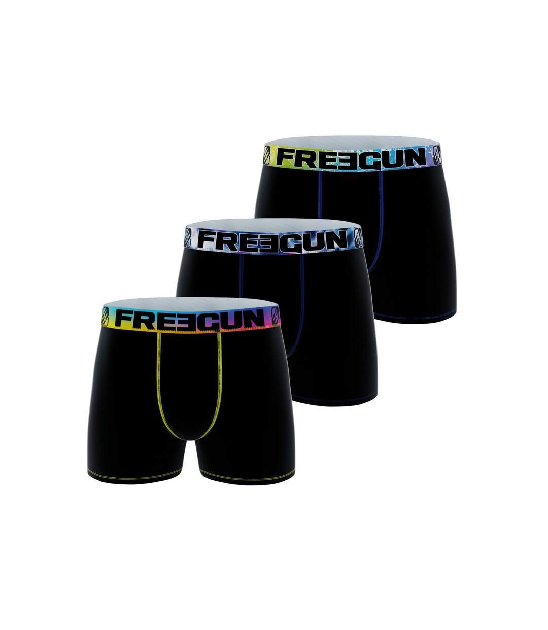 Lot de 3 boxers homme Uni Rainbow Freegun