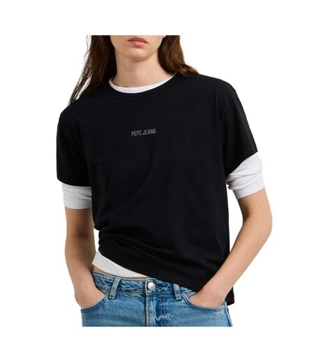T-Shirt noir femme pepe jeans bema
