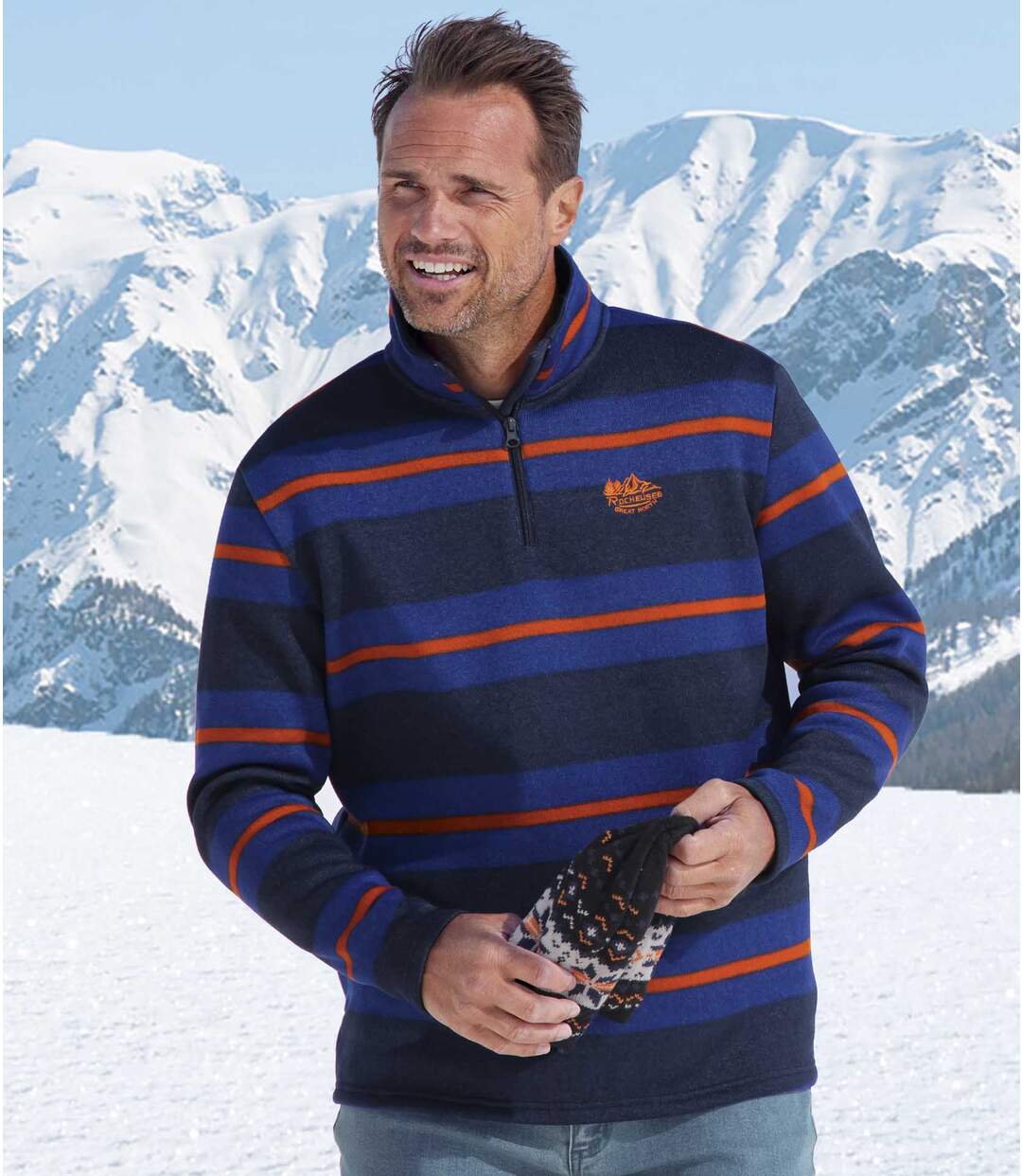 Gestreepte sweater van molton Rockies  Atlas For Men