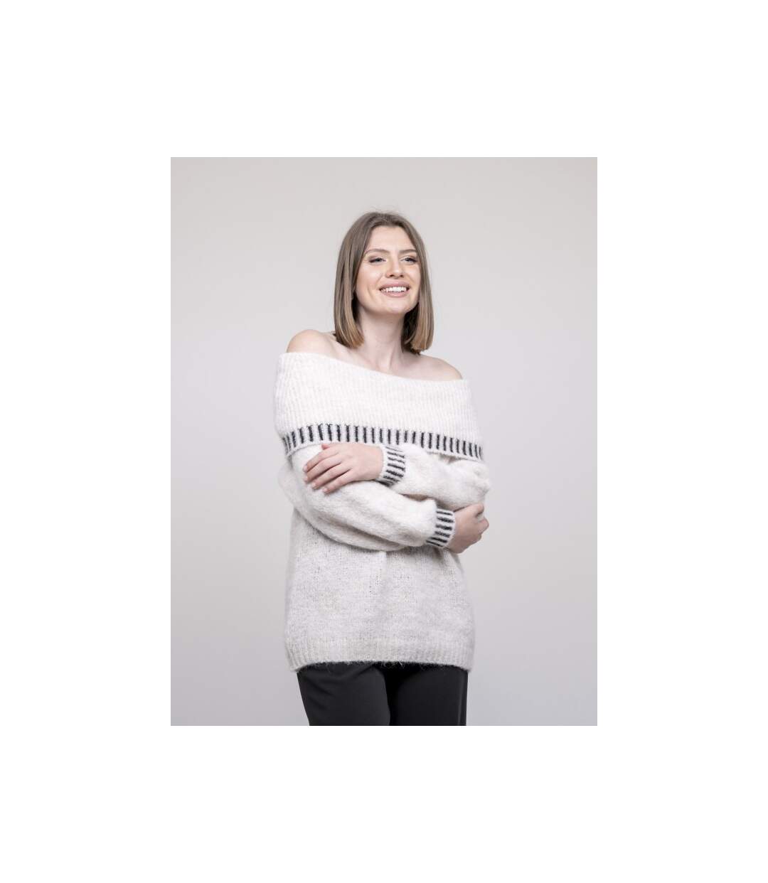 Pull col bardot KERVELLA - Dona X Lisa-1