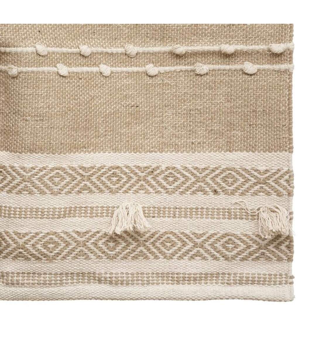 Tapis Déco en Jute 3D Pompons 90x150cm Ivoire-2