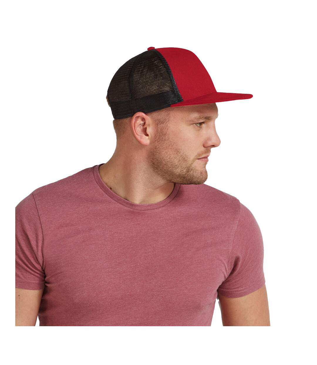 Casquette trucker original adulte rouge / noir Beechfield-2