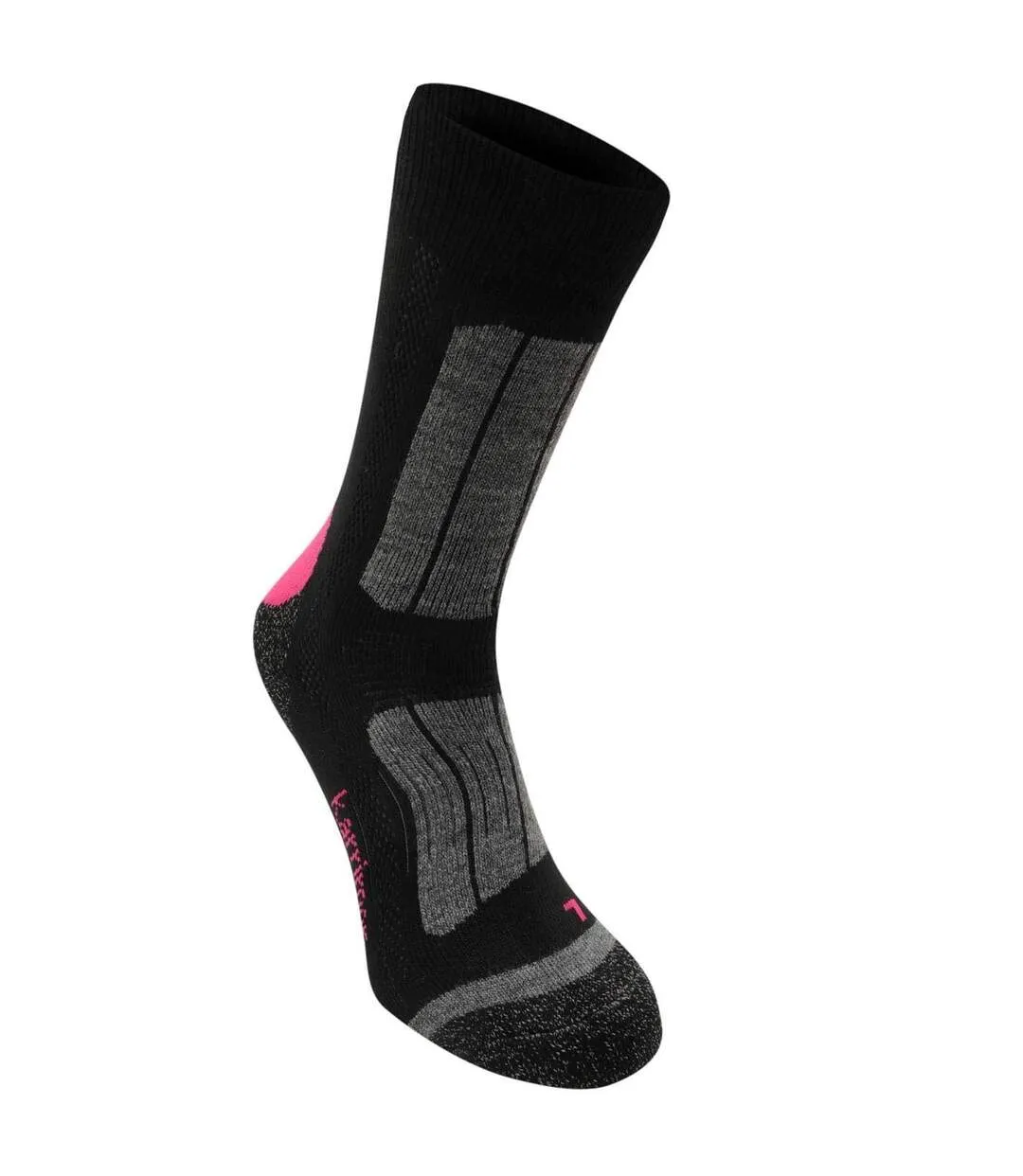 Pack Of 2  Womens/ladies Walking Socks  Black Fucshia Passion Karrimor-2