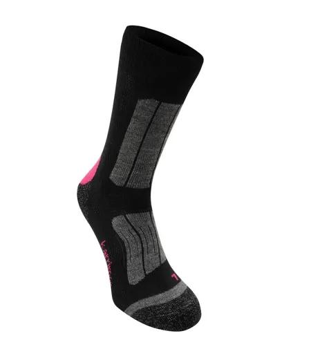 Pack Of 2  Womens/ladies Walking Socks  Black Fucshia Passion Karrimor