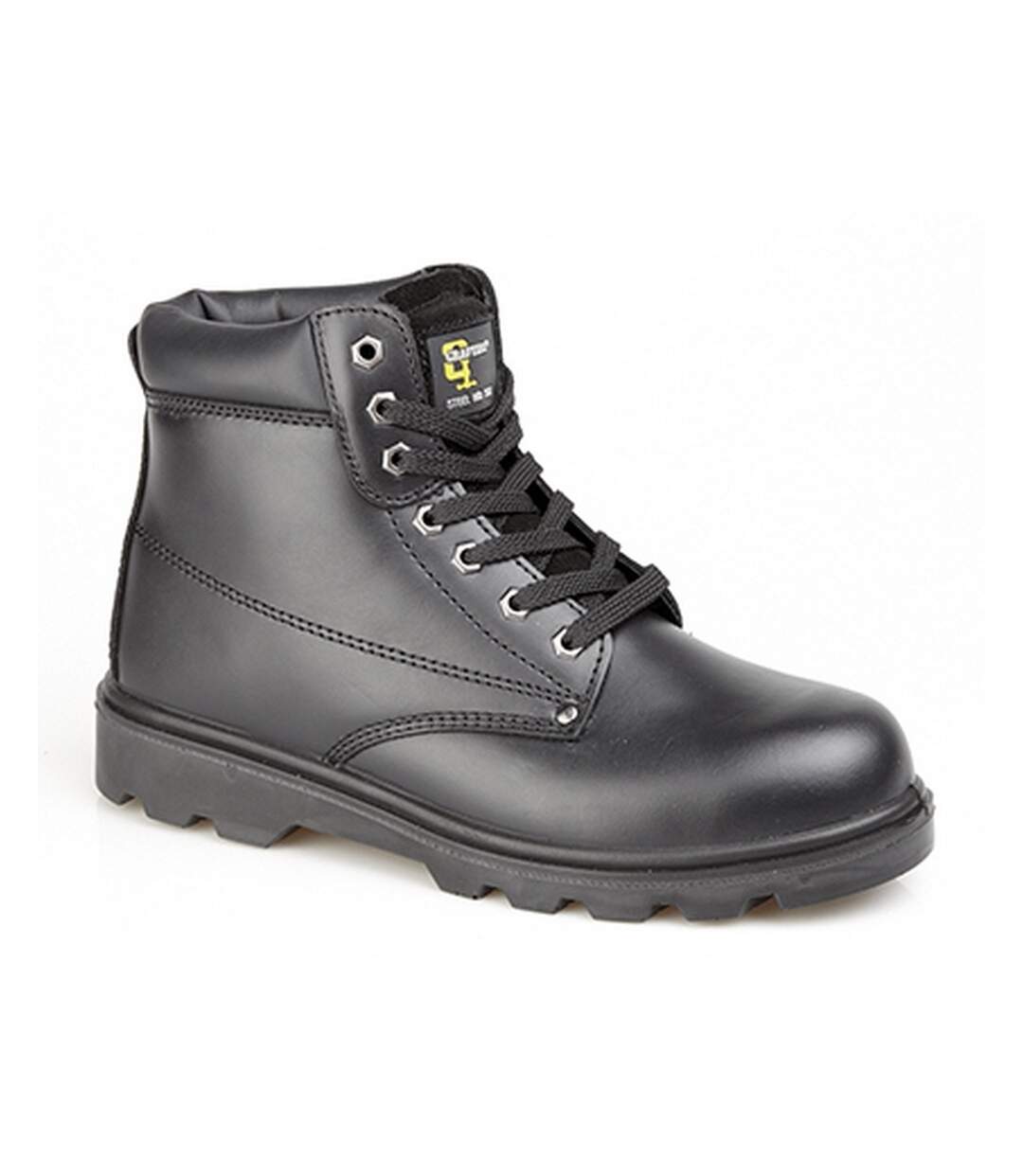 Mens padded leather safety boots black Grafters-1